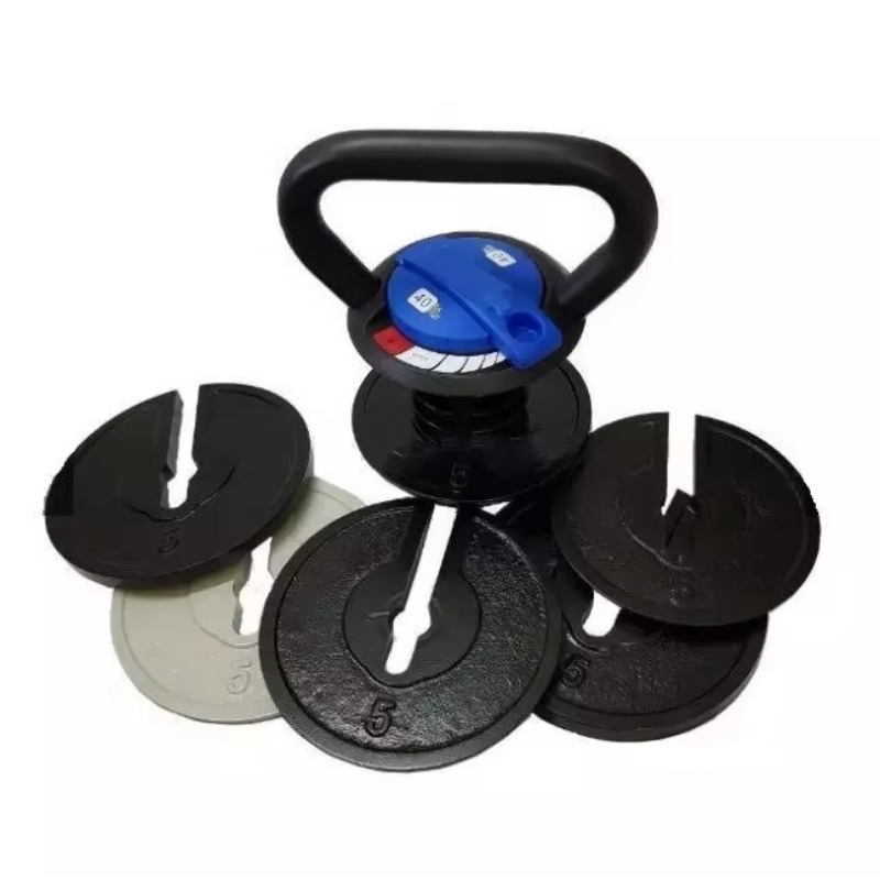 Home Gym Set - DUTRIEUXAdjustable Round Chrome Dumbbell Kettlebell Set