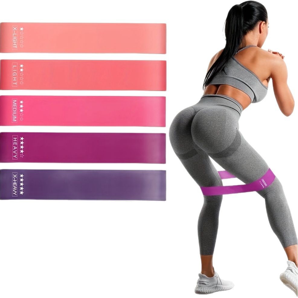 Resistance Band Heavy - 5-Piece Color Resistance Band Set Portable