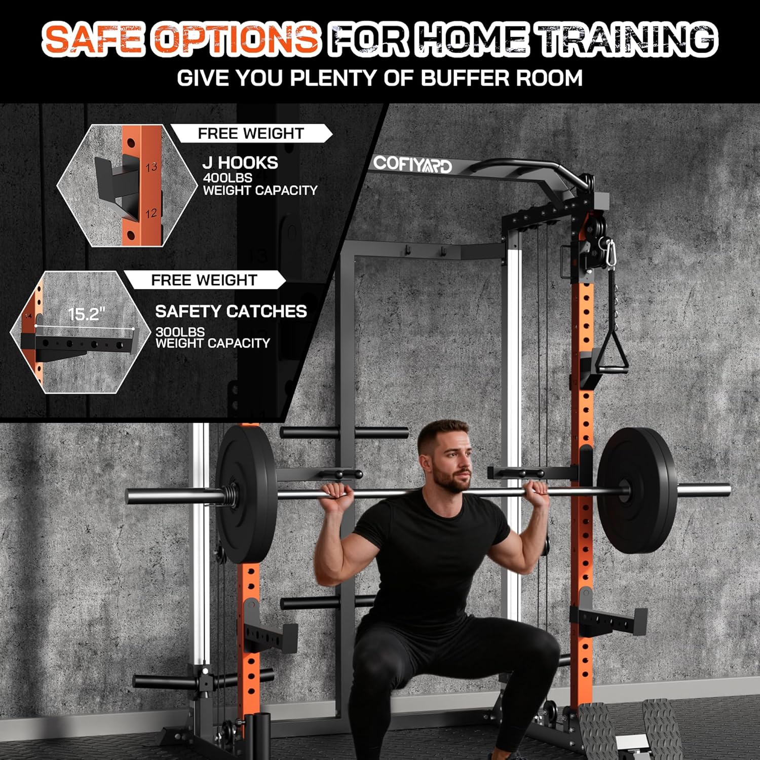 Power Cage, Power Rack with Du - Home Gym Cable Machine ulasan dan harga