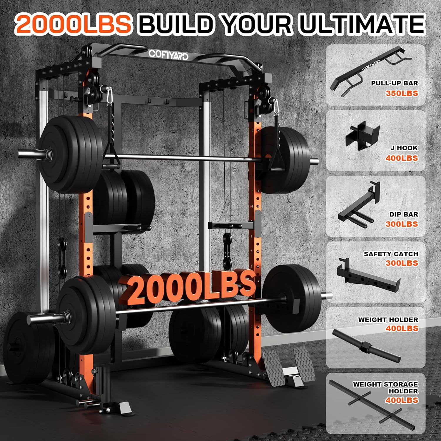 Power Cage, Power Rack with Du - Home Gym Cable Machine ulasan dan harga