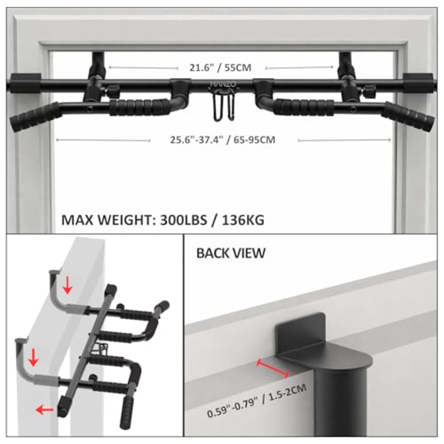 Doorway Pull Up Bar Set with S - Home Gym Workout ulasan dan harga