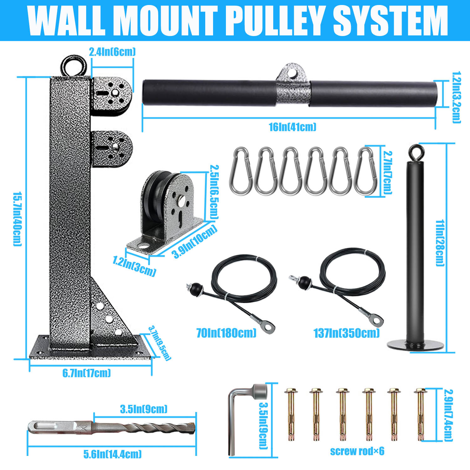 Fitness Wall Mounted Pulley Sy - Home Gym Cable Machine ulasan dan harga
