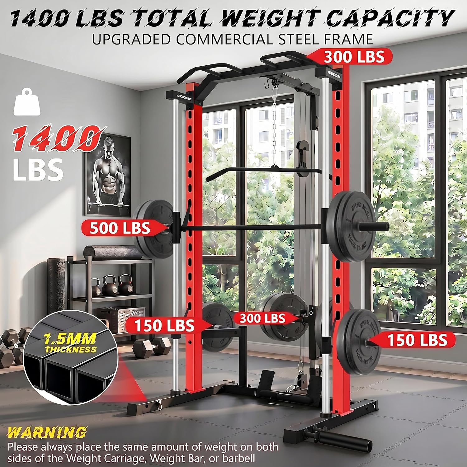 All-in-One Smith Machine Power - Home Gym One Machine ulasan dan harga